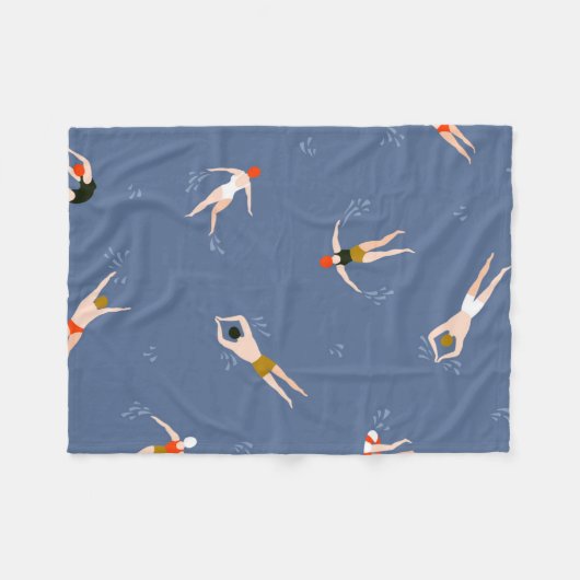  zwemmerspatroon fleece deken (Voorkant (Horizontaal))