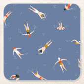 zwemmerspatroon kartonnen onderzetters (Voorkant)