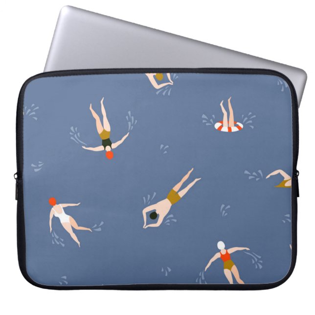  zwemmerspatroon laptop sleeve (Voorkant)