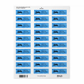 Zwemontwerp retouradreslabels etiket (Full Sheet)
