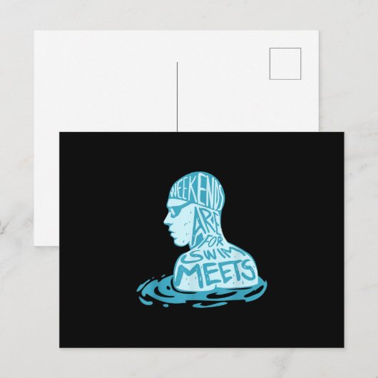 Zwemontwerpcadeau voor zwemmers aankondigingskaart (Voorkant / Achterkant)