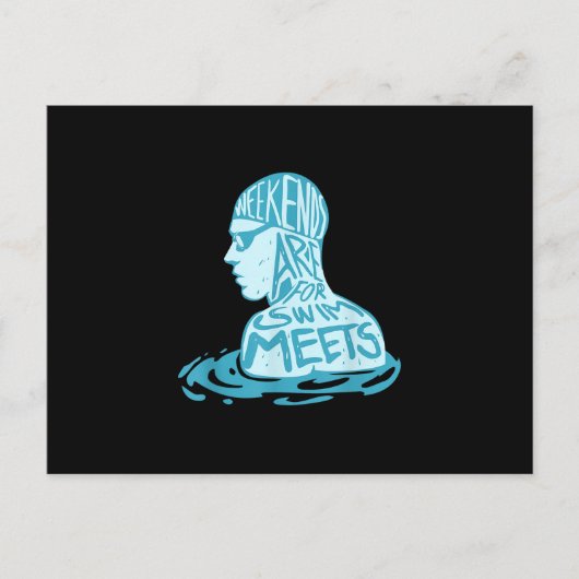 Zwemontwerpcadeau voor zwemmers aankondigingskaart (Voorkant)