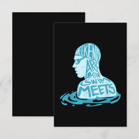 Zwemontwerpcadeau voor zwemmers informatiekaartje (Voorkant / Achterkant)