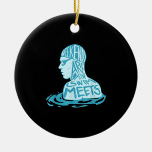 Zwemontwerpcadeau voor zwemmers keramisch ornament