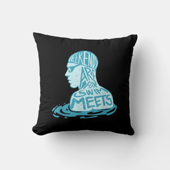 Zwemontwerpcadeau voor zwemmers kussen (Voorkant)