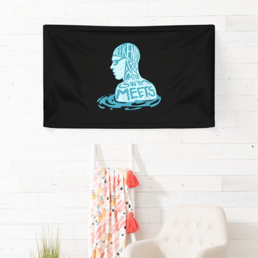 Zwemontwerpcadeau voor zwemmers spandoek (Insitu)