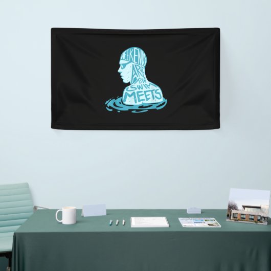 Zwemontwerpcadeau voor zwemmers spandoek (Beurs)
