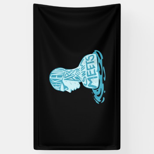 Zwemontwerpcadeau voor zwemmers spandoek (Verticaal)