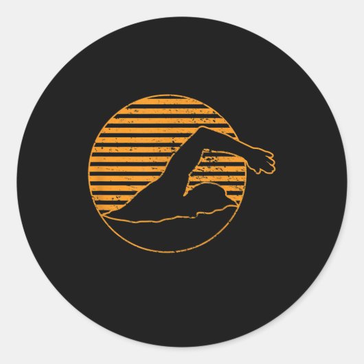 Zwemontwerpcadeau voor zwemwater ronde sticker (Voorkant)