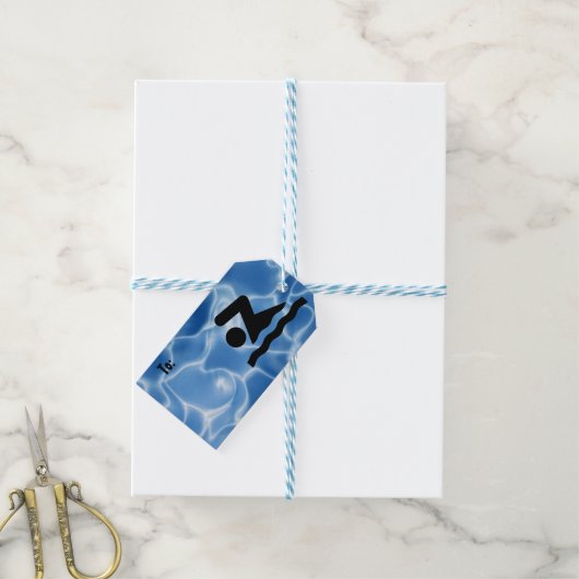 Zwemontwerpcadeautjes Labels Cadeaulabel (Met Touw)