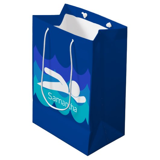 Zwemontwerptas met wieltjes medium cadeauzakje (Voorkant Gekanteld)