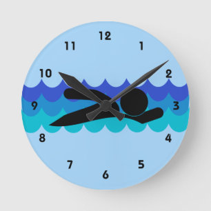 Zwemontwerpwandklok Ronde Klok