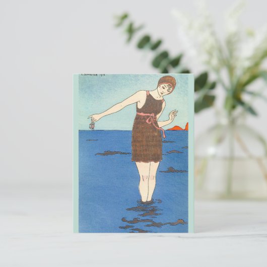 Zwempak by George Barbier Briefkaart (Staand voorkant)