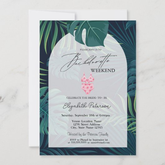 Zwempak Palm verlaat vrijgezellenfeest Kaart (Voorkant)