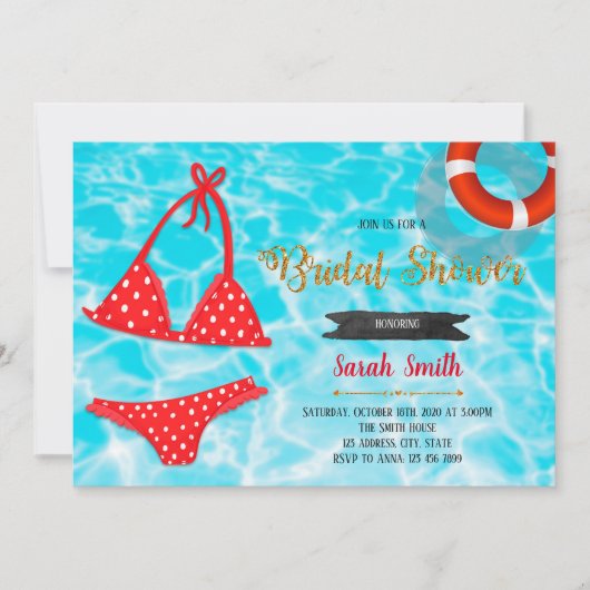 Zwempak vrijgezellenfeest uitnodiging (Voorkant)