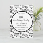 Zwempak Zwart Wit Badpak Kaart (Staand voorkant)