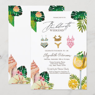 Zwempakken Blad Cocktails Meidenavakantie Kaart