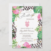 Zwempakken Palm Hibiscus Bachelorette Party Kaart (Voorkant)