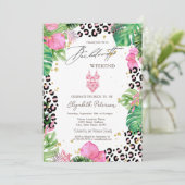 Zwempakken Palm Hibiscus Bachelorette Party Kaart (Staand voorkant)