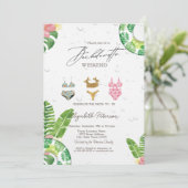 Zwempakken Palm Leaf Pool Bachelorette Party Kaart (Staand voorkant)