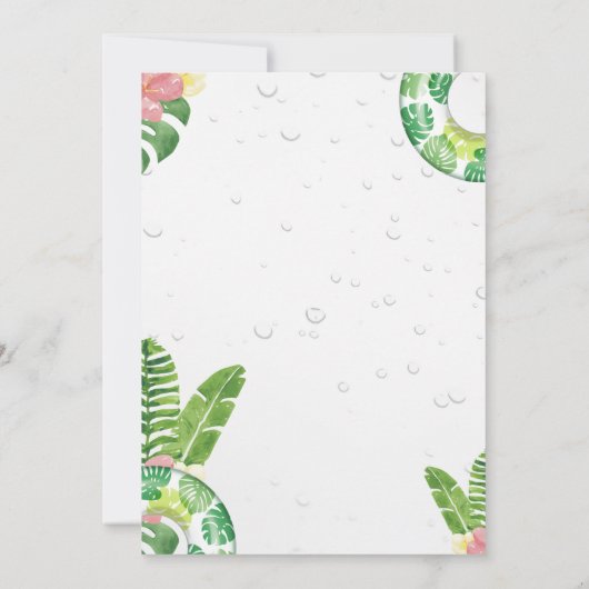 Zwempakken Palm Leaf Pool Bachelorette Party Kaart (Achterkant)