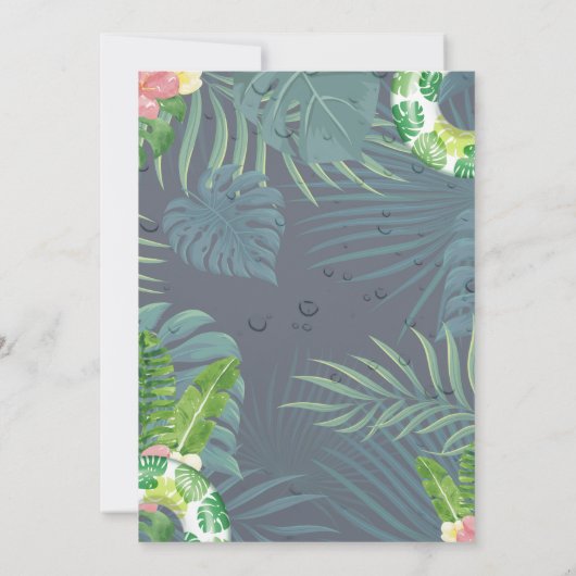 Zwempakken Palm Leaves Pool Bachelorette Party Kaart (Achterkant)