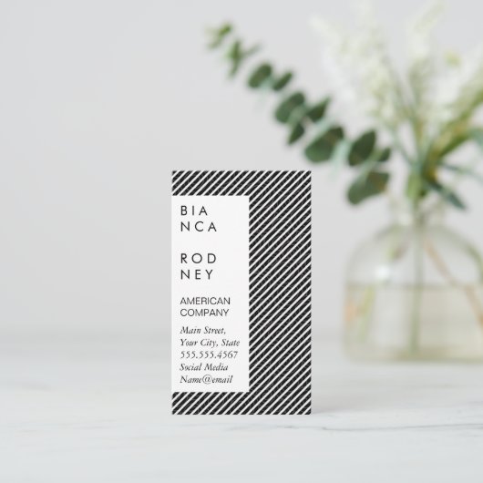 Zwempatronen en Stripes Visitekaartje (Staand voorkant)