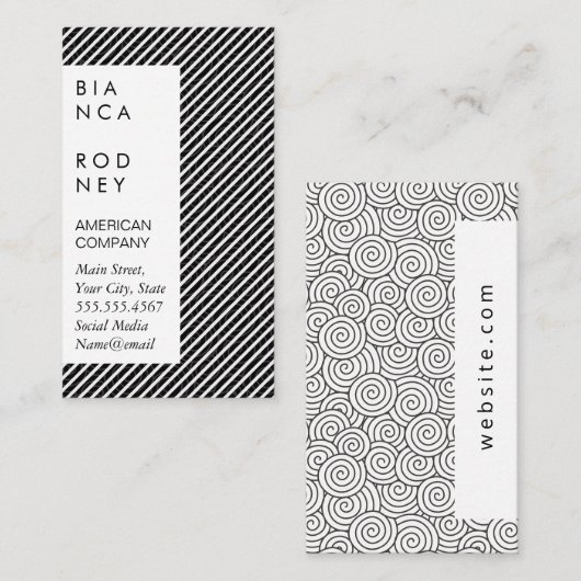Zwempatronen en Stripes Visitekaartje (Voorkant / Achterkant)