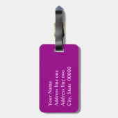 Zwempatronen, paars, roze, pruimen, lila bagagelabel (Achterkant verticaal)