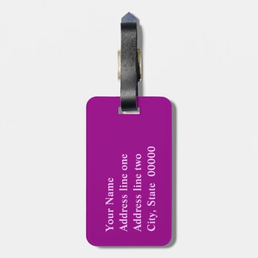 Zwempatronen, paars, roze, pruimen, lila bagagelabel (Achterkant verticaal)