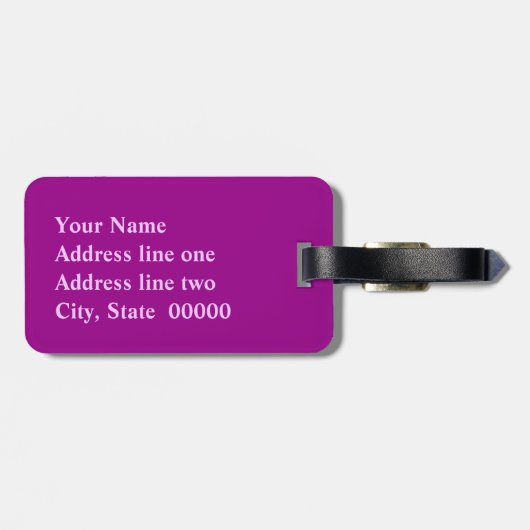 Zwempatronen, paars, roze, pruimen, lila bagagelabel (Achterkant horizontaal)