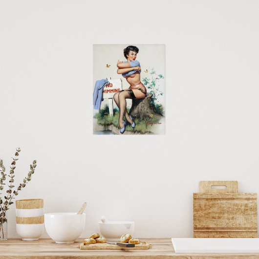 Zwempen omhoog poster (Keuken)