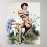 Zwempen omhoog poster<br><div class="desc">pin-up.</div>