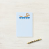 Zwempictogramsymbool in kleur post-it® notes (Op bureau)