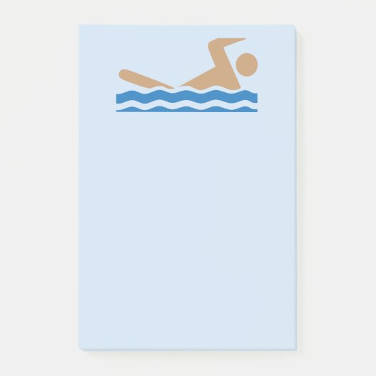 Zwempictogramsymbool in kleur post-it® notes (Voorkant)