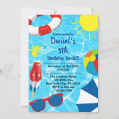 Zwempool Bash Birthday Party Invitation Kaart (Voorkant)