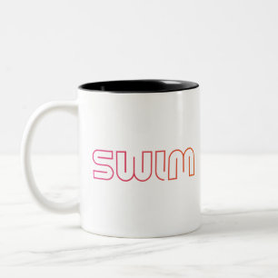Zwempret ontwerp tweekleurige koffiemok