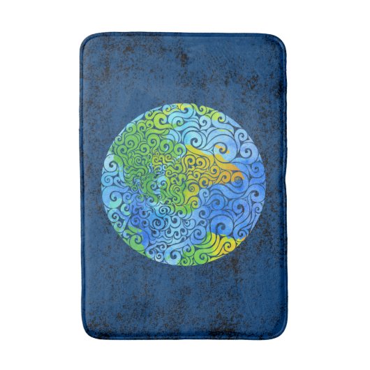 Zwemrijke aarde badmat (Voorkant Verticaal)