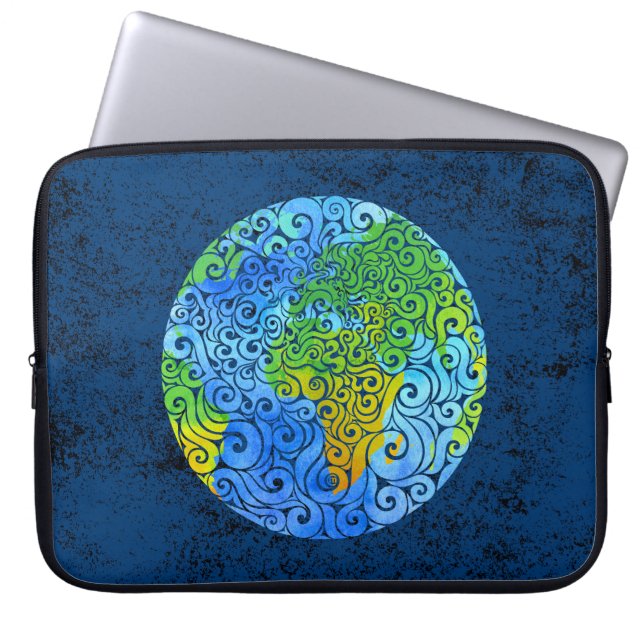 Zwemrijke aarde laptop sleeve (Voorkant)