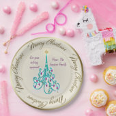 Zwemrijke kerstboom papieren bordje (Feest)