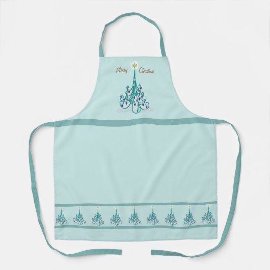 Zwemrijke kerstboom schort (Voorkant)