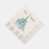 Zwemrijke kerstboom servet (Hoek)