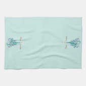 Zwemrijke kerstboom theedoek (Horizontaal)