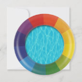 Zwemring Summer Pool Party Elke Leeftijd Verjaarda Kaart (Achterkant)