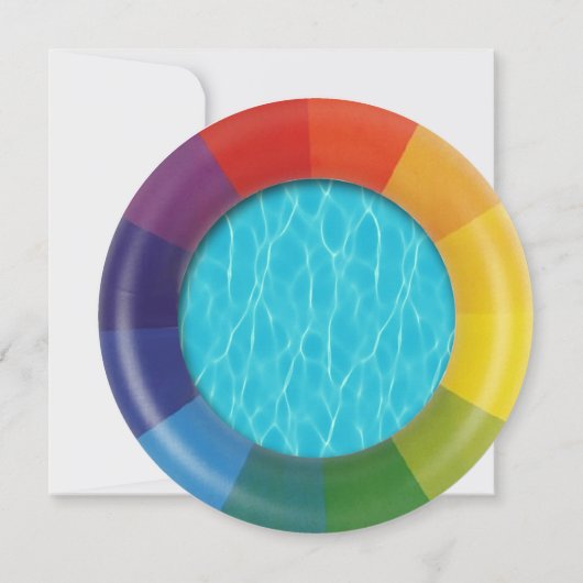 Zwemring Summer Pool Party Elke Leeftijd Verjaarda Kaart (Achterkant)