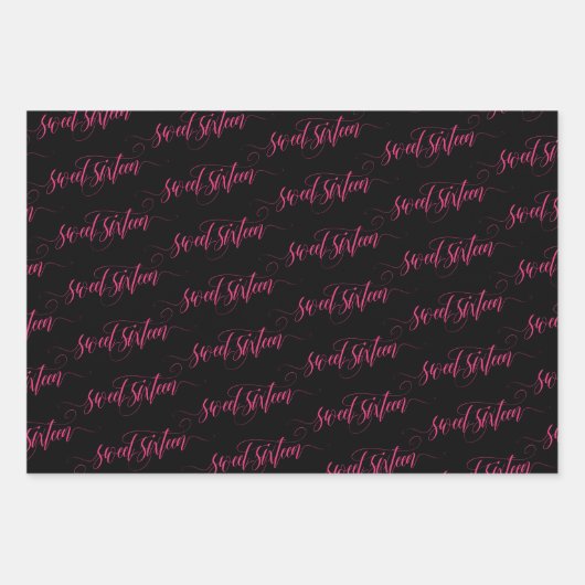 Zwemroze, lichtroze zestien patronen inpakpapier vel (Voorkant)