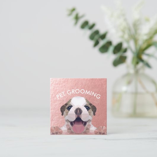 Zwemsalon met laag poly Dog Pet Care Grooming Afsprakenkaartje (Staand voorkant)