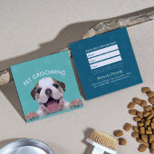 Zwemsalon met laag poly Dog Pet Care Grooming Afsprakenkaartje