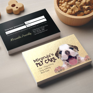 Zwemsalon met laag poly Dog Pet Care Grooming Afsprakenkaartje