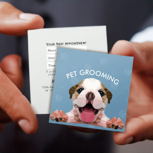 Zwemsalon met laag poly Dog Pet Care Grooming Afsprakenkaartje
